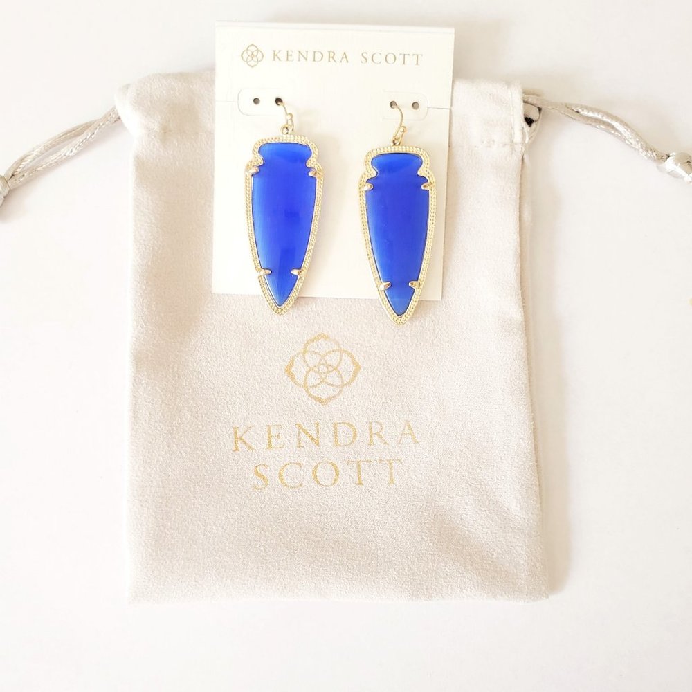 Kendra Scott Cobalt Blue Skylar Arrowhead Earrings
